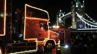 The iconic Coke Truck @ Tower Bridge London + Coca-Cola Christmas Song Holidays are coming