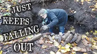 mudlarking TREASURES in the woods - bottle dump