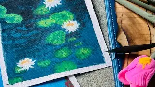 Poddo Bil Painting | Beautiful Lotus Wetland Art | Nature Painting