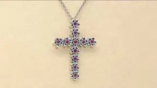 Sterling Silver Precious Gemstone Flower Pendant w/Chain by Or Paz on QVC