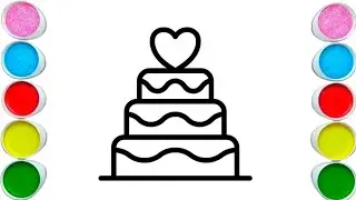 Beautiful cake Drawing, Painting & Coloring For Kids and Toddlers_ Child Art