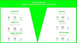 BFA Faction Assault and Legion Invasion Timer World of Warcraft