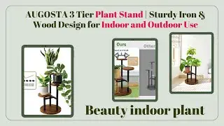 AUGOSTA 3 Tier Plant Stand | Sturdy Iron & Wood Design for Indoor and Outdoor Use