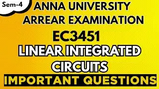 EC3451|Линейные интегральные схемы|Важные вопросы по проверке задолженностей 💯💯💯|@Toppersacademyt...