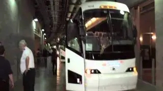 Dallas Cowboys team bus, Champion Coach, at Cowboys Stadium, TX