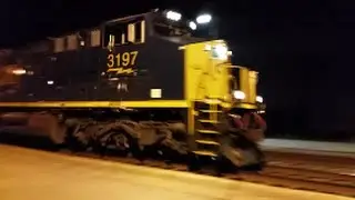 [CSX]3197 ES44AH & 1 Others GE & MADE ES40DC 3rd Leads T326-09 Heavy Train & @ Notch 8!! In Fay NC