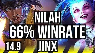 NILAH & Pyke vs JINX & Maokai (ADC) | 66% winrate, 8/2/3 | KR Master | 14.9