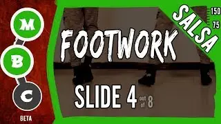 👟Salsa Footwork Tutorial ★Intermediate★ SLIDE 4 ★ On1 & On2 (♫) | #MBCfootwork