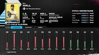 【MLBTheShow25Stats/メジャーリーグ選手能力】Brewers 37 D.L. Hall MIL D.L. ホール選手
