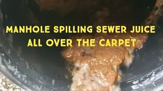 Blocked manhole leaks sewer juice into office #blockeddrain
