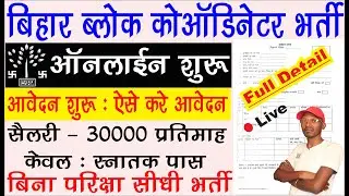 आंगनबाड़ी में जिला और ब्लॉक कोऑर्डिनेटर भर्ती  | bihar block job vacancy 2024 online apply