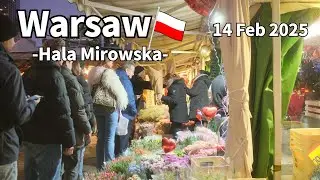 Valentine Winter Walk Warsaw Hala Mirowska Poland - February 2025 | Walking Tour