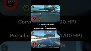Corvette Z06 1200 HP vs Porsche 991 Turbo 1700 HP #z06 #zr1 #corvette #porsche #jdm #gtr #luxurycar