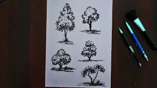 Learn How to Draw Different types of Trees // Easy & Simple Drawing Tutorial for Beginners 