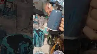 3rd layer of Dishwasher Safe Mod podge on 6 Mugs