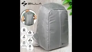 Zilla Anti Theft Laptop Backpack With USB Port &ndash; Grey
