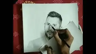 captain cool dhoni art - pencil sketch