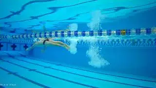 Dolphin Kick Swimming Test #1 | Side & Lane View (TC)
