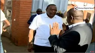 LIGHT MOMENT AS FORMER PRESIDENT UHURU INTERACTS WITH HIS FORMER CSs AT MAGOHA'S HOME!!