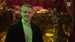 Pater Jörg in der größten Krippe Frankfurts!