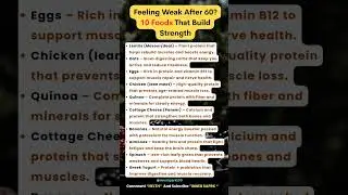 Feeling Weak After 60? 10 Everyday Foods That Naturally Build Strength