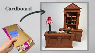 DIY Miniature 1900s Hotel Lobby Desks From Cardboard