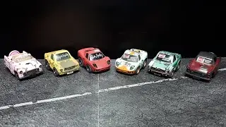 Tooned Ford GT40, Mustang, Thunderbird, by ChoroQ Old Garage Choro-Q Choro pullback car pull back