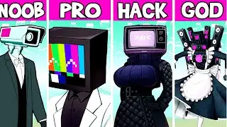 TV Women and Titan Camera Man Pixel Art: Noob, Pro, HACKER! | Skibidi Toilet Characters