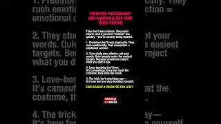 Predator Psychology: How Manipulators Hunt Their Victims...