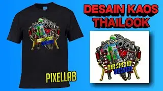 Tutorial desain kaos thailook di pixellab || Maspend Tutorial