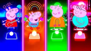 Peppa Pig - Peppa - George - Mummy - Daddy | Tiles Hop EDM Rush 🎵