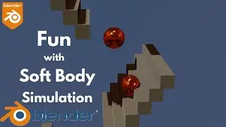 Blender Soft Body Simulation Fun! 🏀💥 Ball Rolling Down Stairs | Blender Tips