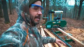 Woodland Sawmill - Cutting My Own Lumber & Building OFF GRID! More FLOODING!