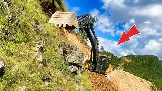 Epic Risky Mountain Road Construction: High Stakes on High Peaks | Excavator Planet