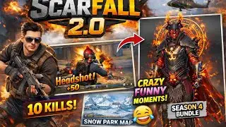 ScarFall 2.0 Gameplay Hindi 🔥 | Snow Park Map | 10 Kills | Season 4 Bundle 😈