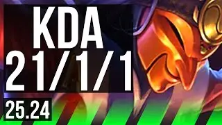 SHACO vs MASTER YI (JGL) | 21/1/1 | NA Grandmaster | 25.24
