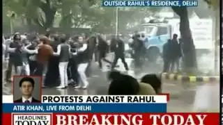 BJP youth wing protests outside Rahul Gandhi's house
