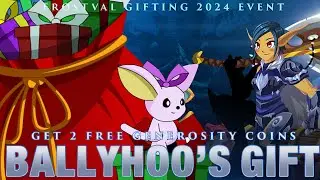 AQW NEW BALLYHOO'S GENEROSITY COIN QUEST GIFT & TINSEL 2024 GIFTBOX SET /JOIN BATTLEON