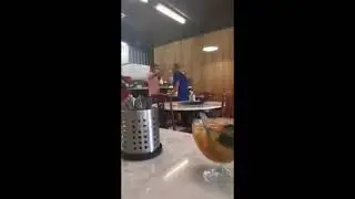 Crazy customer threatened & destroyed restaurant owner's property
