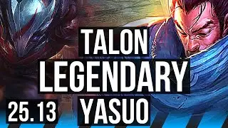 TALON vs YASUO (MID) | Legendary | EUW Diamond | 25.13