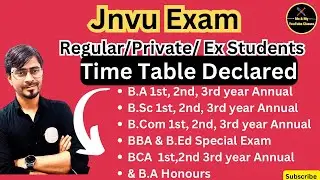 Jnvu Exam Time Table declared 👉 B.A /B.Com/B.Sc & more (1st , 2nd , 3rd year)