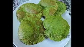 Palak Puri recipe | green puri | spinach recipe | fried spinach bread