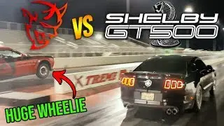 EPIC Shelby GT500 vs Dodge Demon DRAG RACE | Demonology