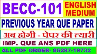 becc 101 previous year question paper in English / becc 101 important questions ans / becc 101 study