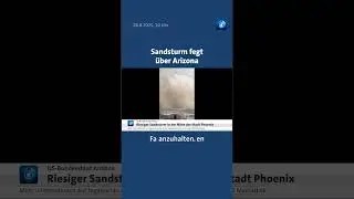 Ein heftiger Sandsturm ist &uuml;ber den US-Bundesstaat Arizona gezogen. #nachrichten #tagesschau