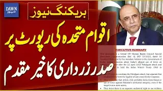 President Asif Zardari Welcomes UN Report On Pakistan-India War | Breaking News | Dawn News