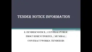 #08. E-TENDER NOTICE, | CPP PORTEL, | CONTRACT WORKS. COMPLETE SERIES OF MUMBAI  TENDERS  PART-01