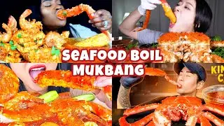 ASMR BIG BITES SEAFOOD BOIL MUKBANG 🍤🔥🤤 | ASMR Compilation | Lets eat with mukbangers