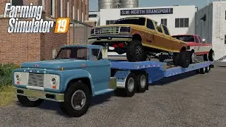 FS19 - TRANSPORTING TWO CARS with 1964 Ford T850  - Truck mod for Farming Simulator 2019 Roleplay