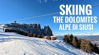 Alpe Di Siusi Ski Area Skiing 2026 | Sunny Day in the Dolomites | Italy Skiing